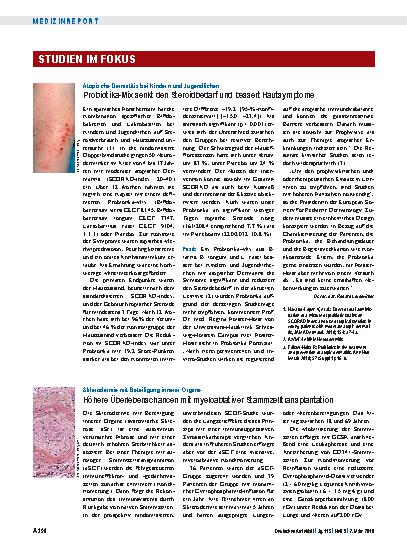 Vorschauseite 1: Atopische Dermatitis bei Kindern und Jugendlichen: Probiotika-Mix senkt den Steroidbedarf und bessert Hautsymptome