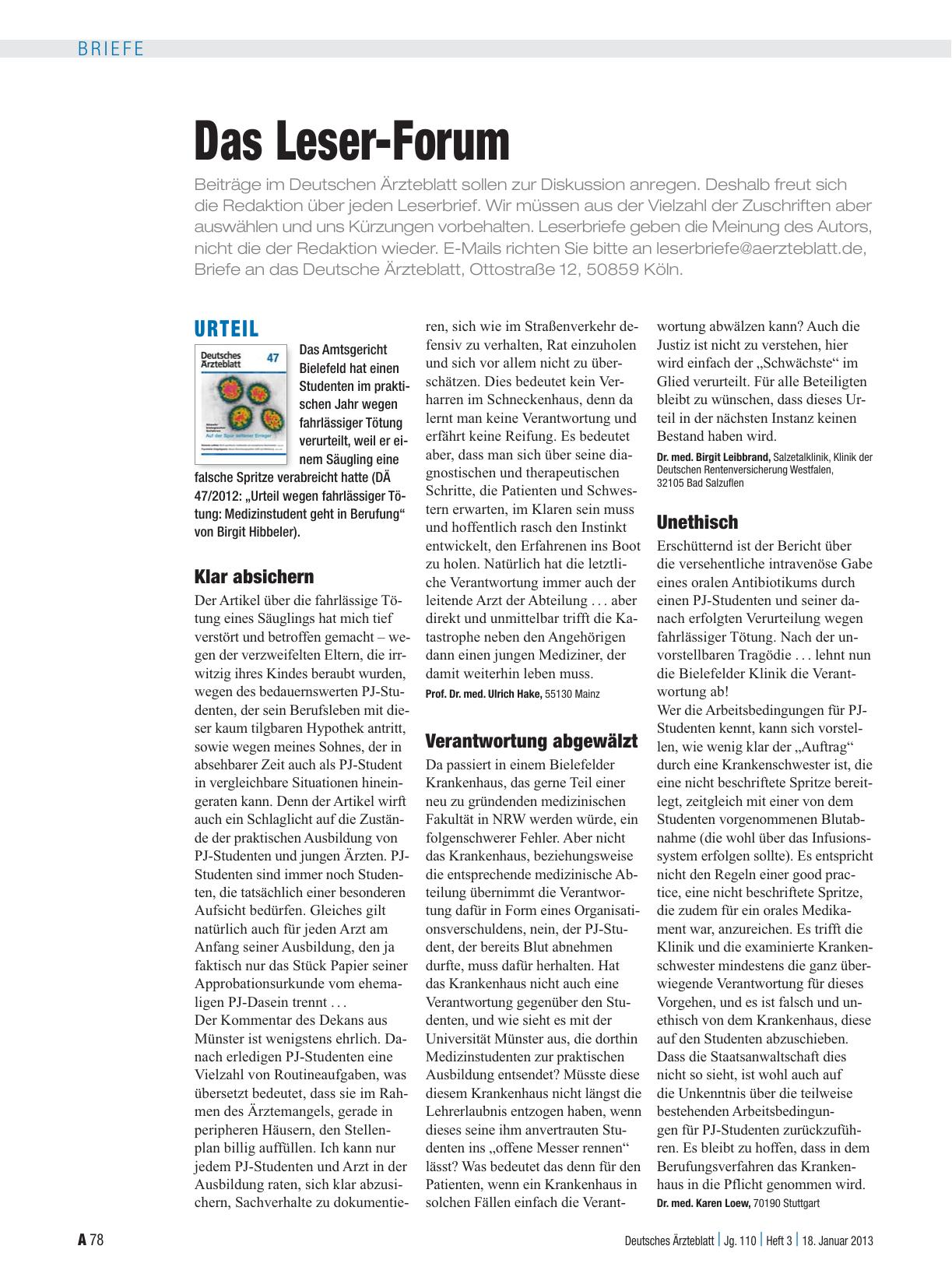 Vorschauseite 1: Urteil: Verantwortung abgewälzt