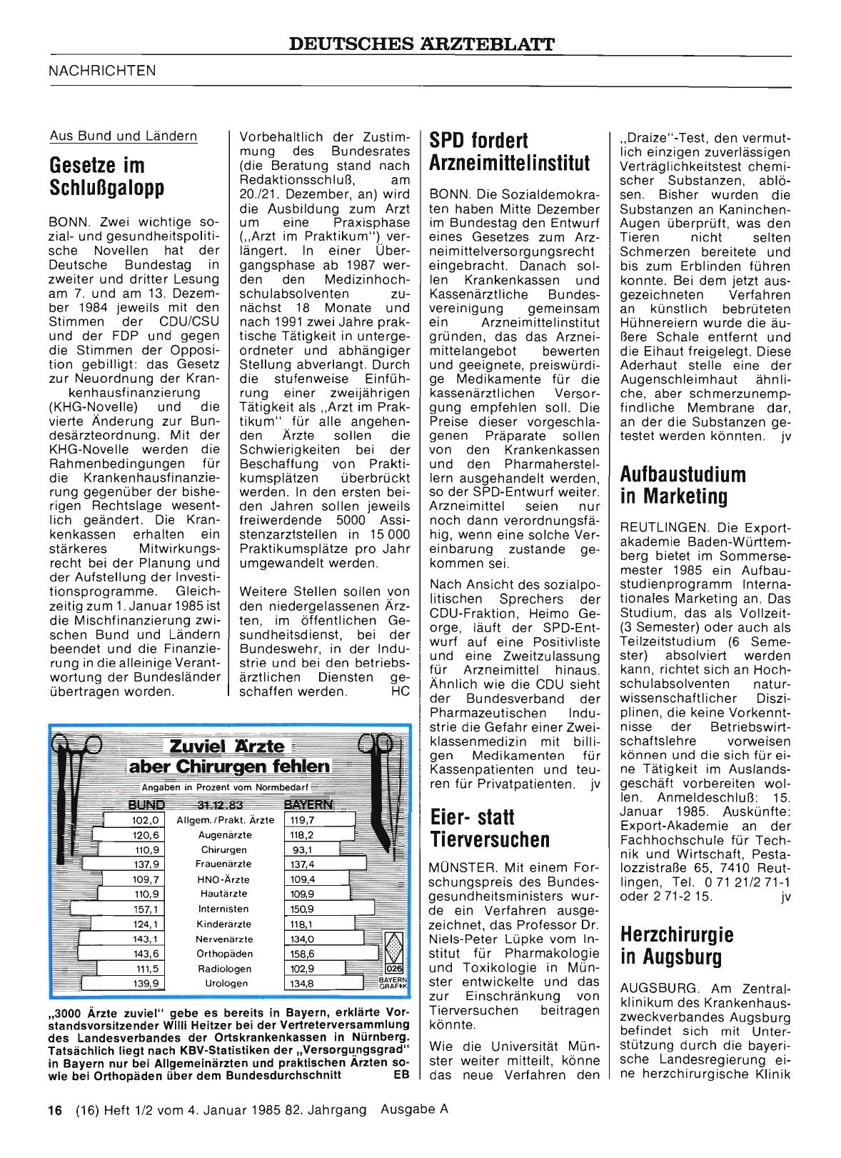 Vorschauseite 1: Zuviel Ärzte, aber Chirurgen fehlen