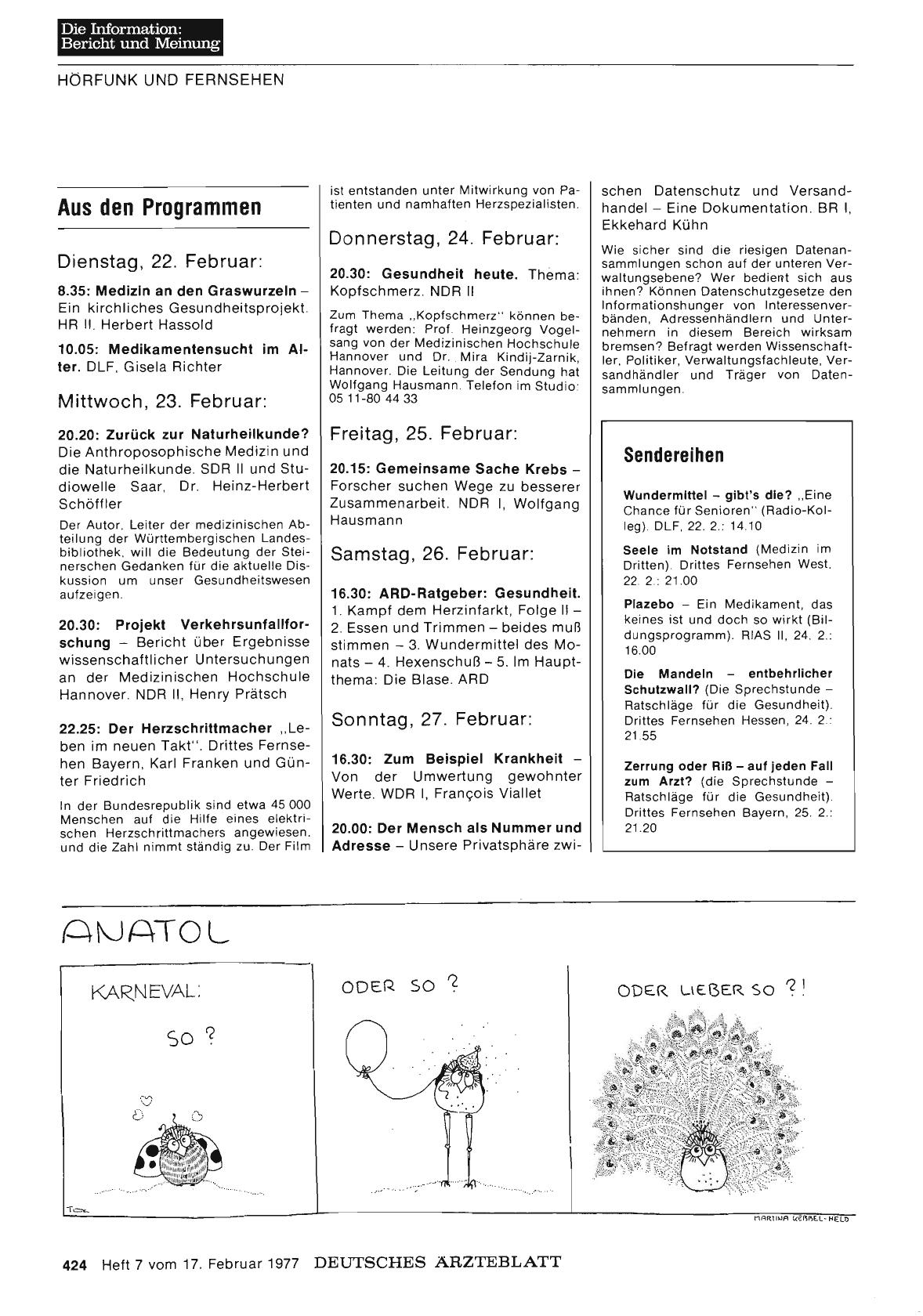 Vorschauseite 1: Aus den Programmen