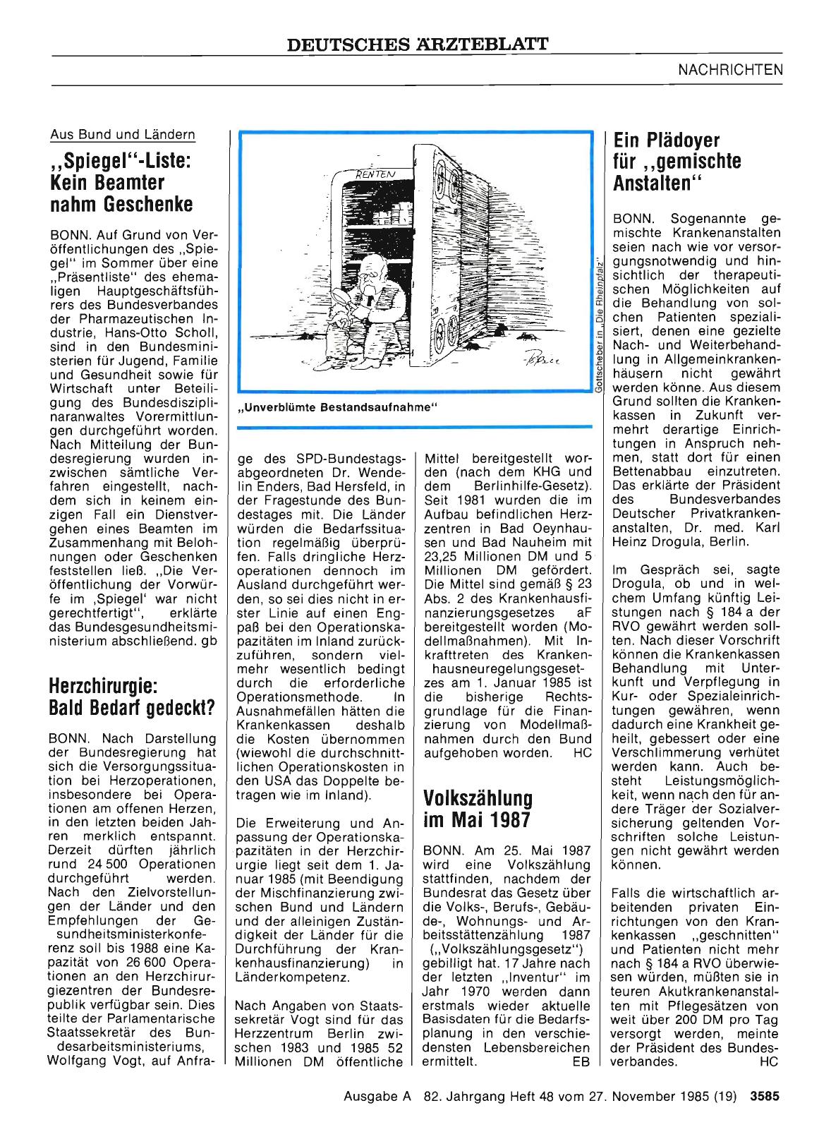 Vorschauseite 1: „Spiegel“-Liste: Kein Beamter nahm Geschenke