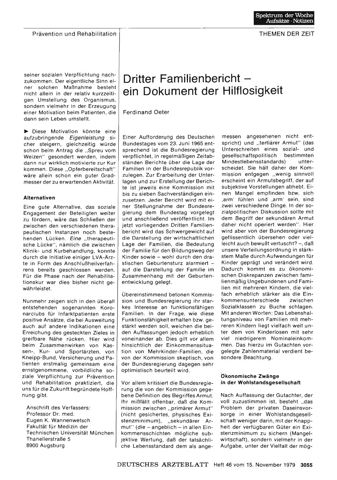 Vorschauseite 1: Dritter Familienbericht - ein Dokument der Hilflosigkeit