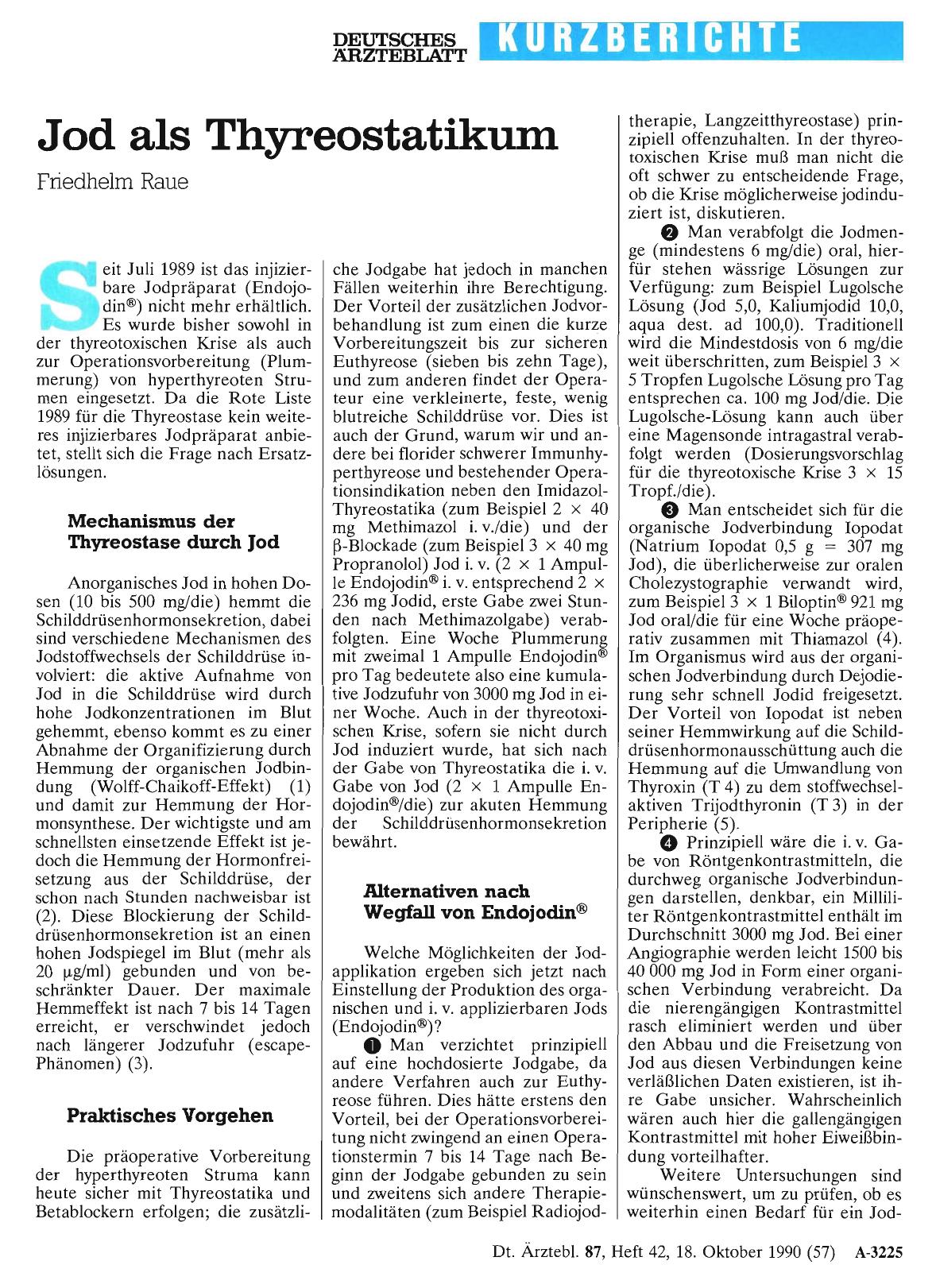 Vorschauseite 1: Jod als Thyreostatikum