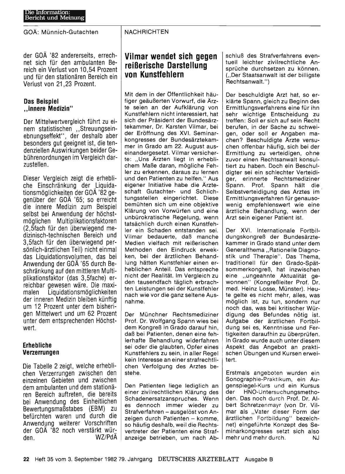 Vorschauseite 1: Vilmar wendet sich gegen reißerische Darstellung von Kunstfehlern