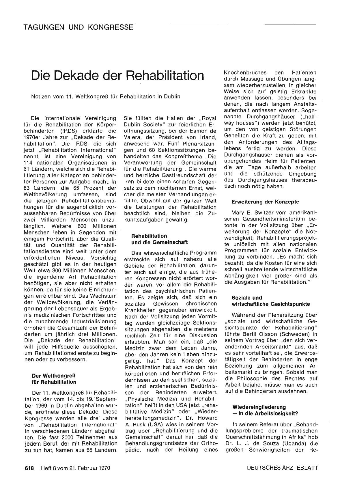 Vorschauseite 1: Die Dekade der Rehabilitation