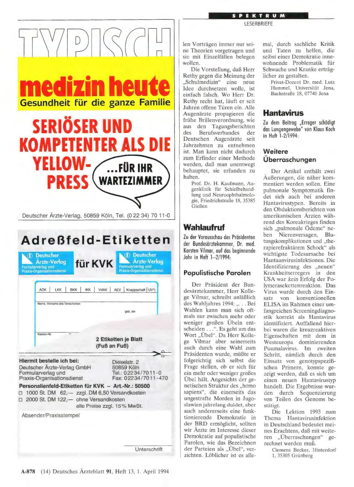 Vorschauseite 1: Hantavirus: Weitere Überraschungen