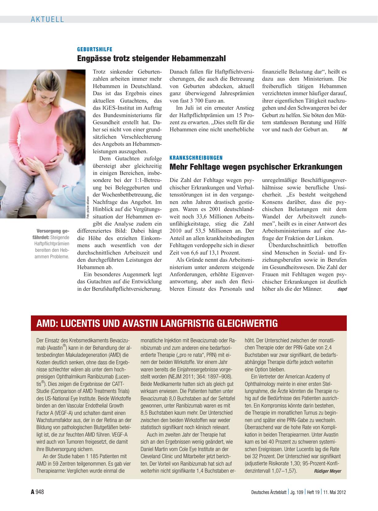Vorschauseite 1: Geburtshilfe: Engpässe trotz steigender Hebammenzahl