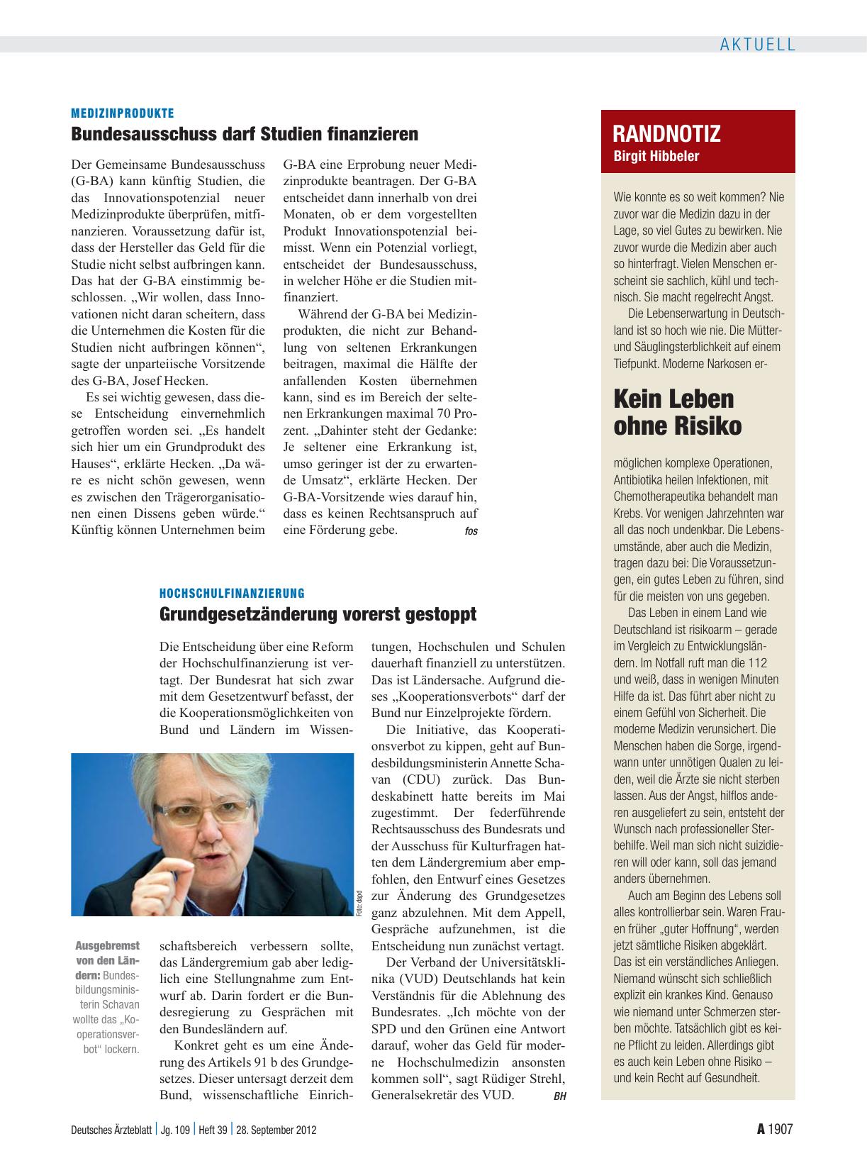 Vorschauseite 1: Randnotiz: Kein Leben ohne Risiko