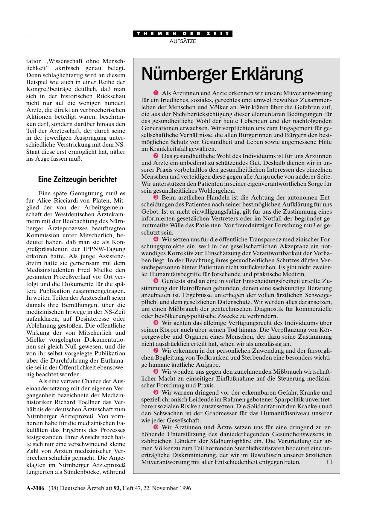 Vorschauseite 1: Nürnberger Erklärung