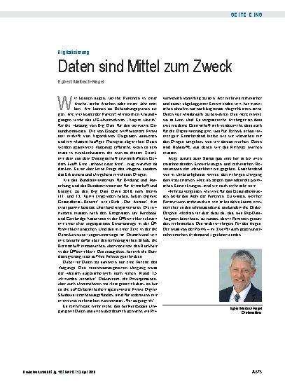 Vorschauseite 1: Digitalisierung: Daten sind Mittel zum Zweck