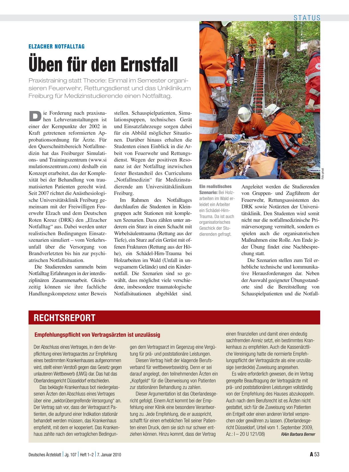 Vorschauseite 1: Empfehlungspflicht von Vertragsärzten ist unzulässig