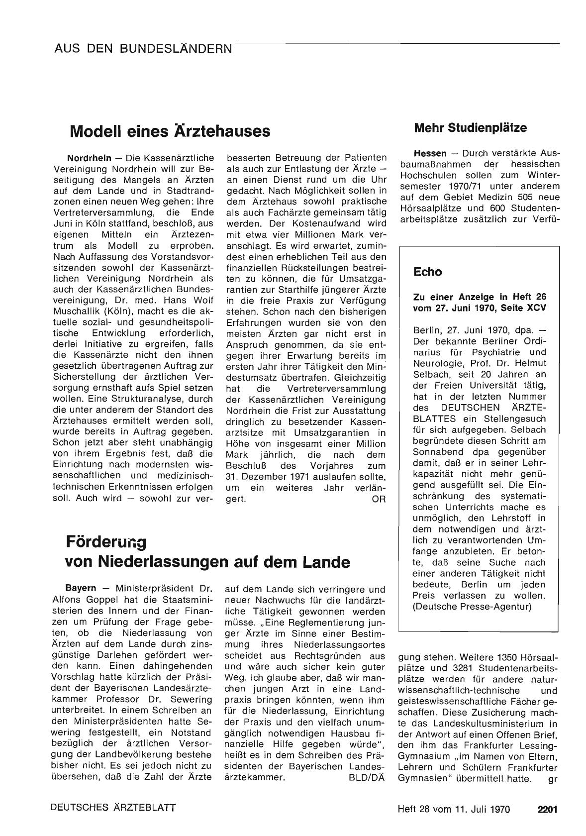 Vorschauseite 1: Förderung von Niederlassungen auf dem Lande