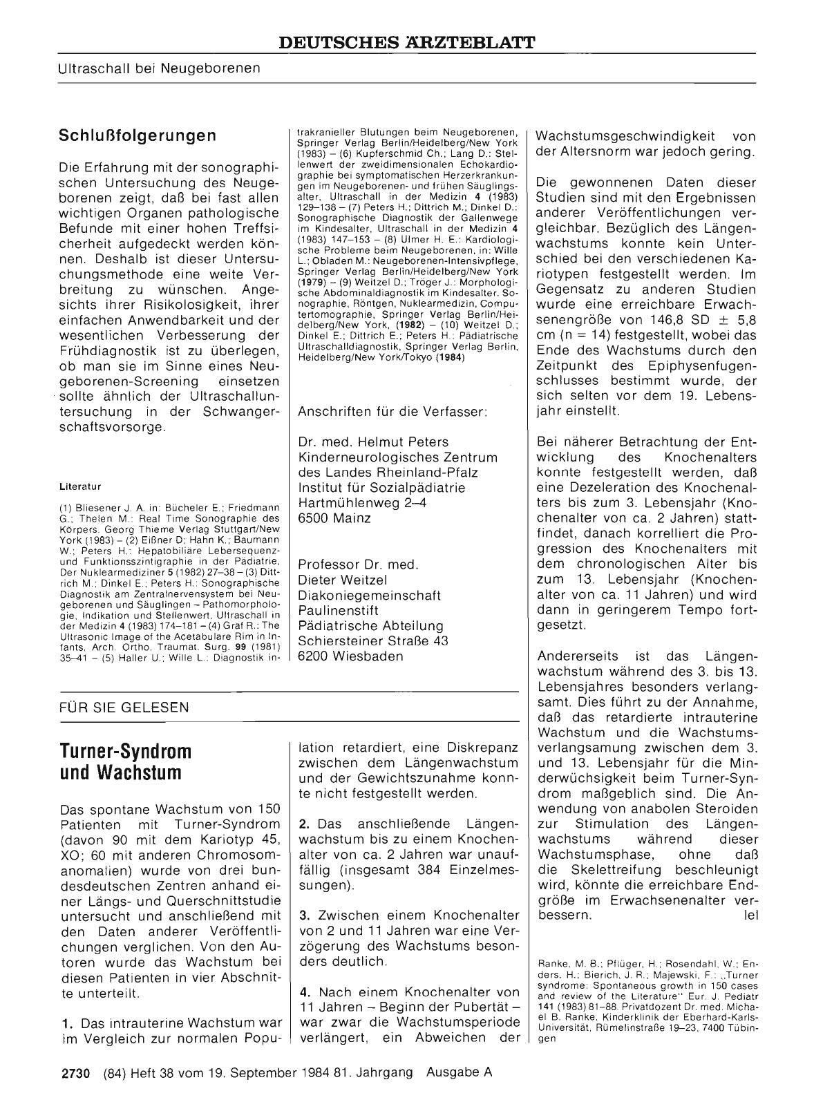 Vorschauseite 1: Turner-Syndrom und Wachstum