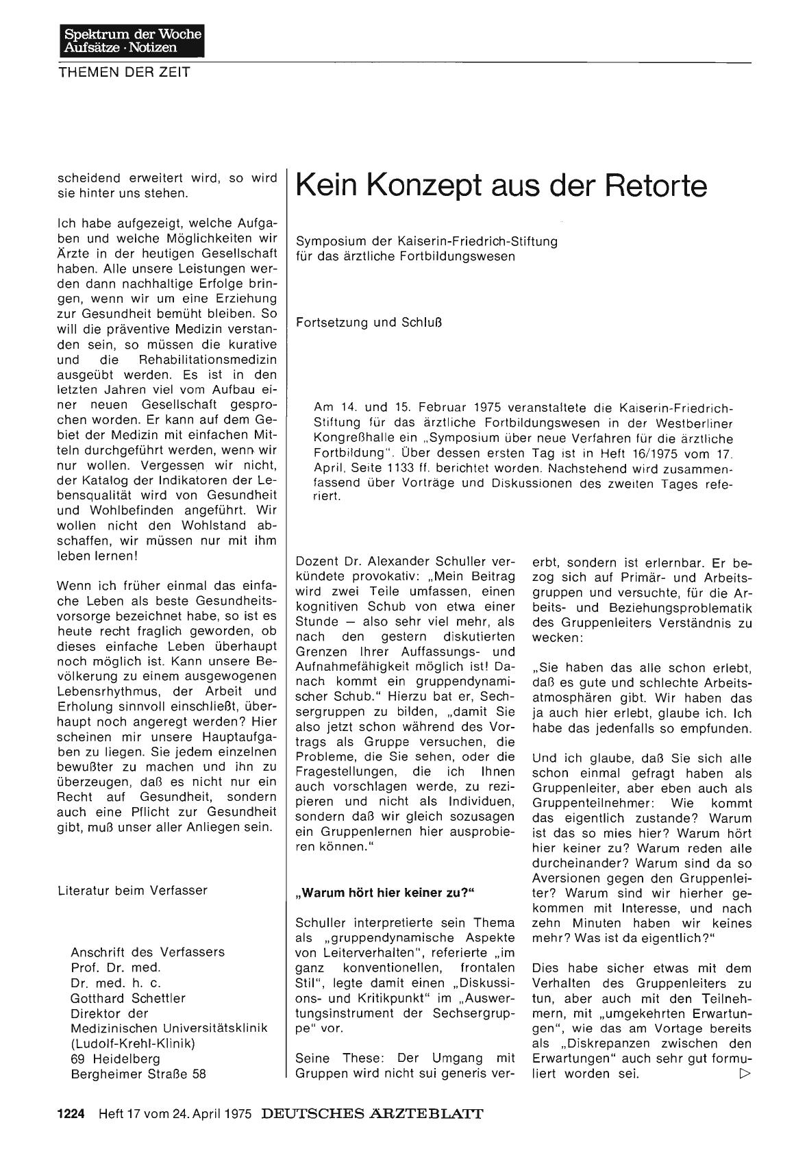 Vorschauseite 1: Kein Konzept aus der Retorte