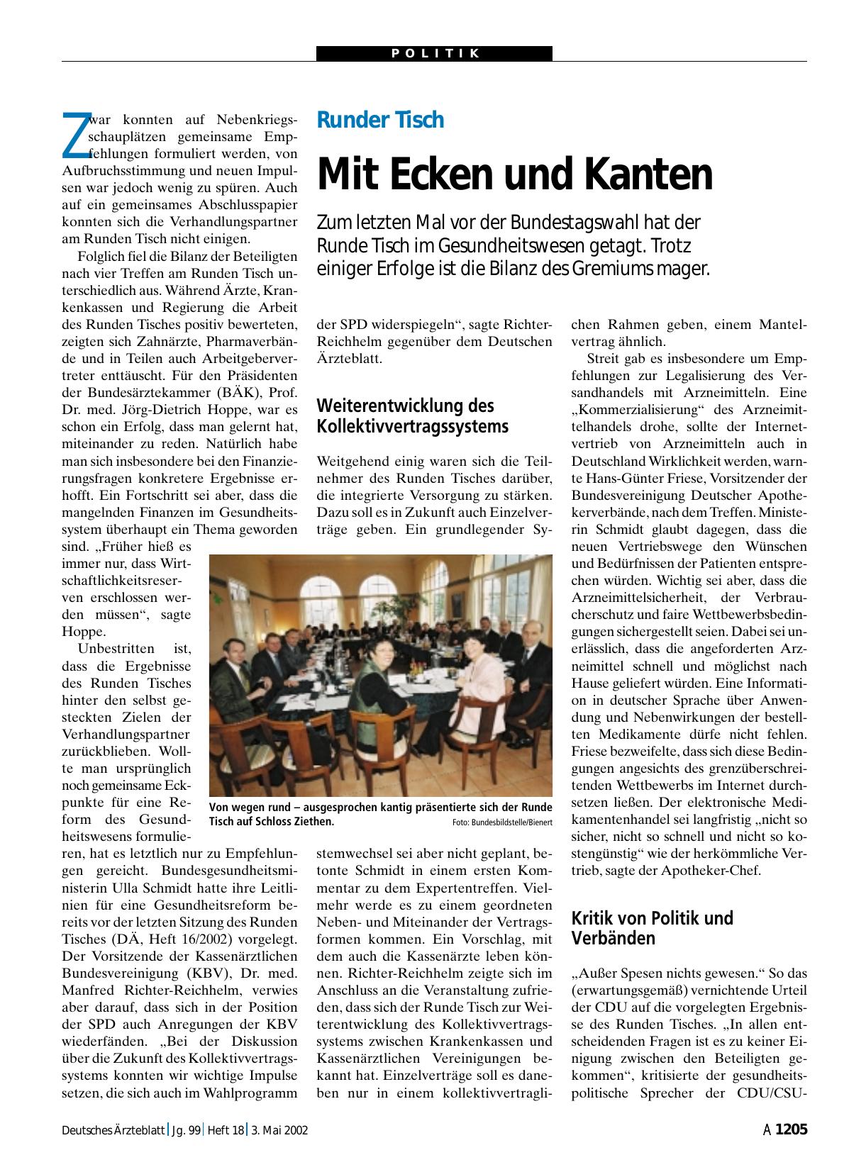 Vorschauseite 1: Runder Tisch: Mit Ecken und Kanten