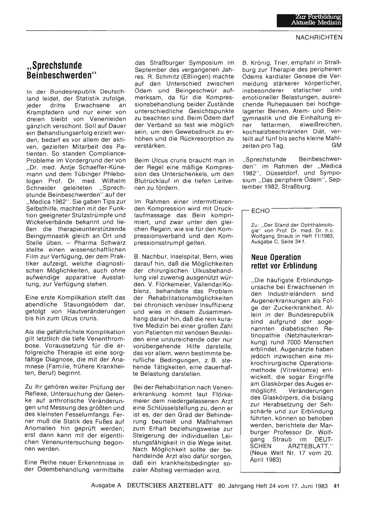 Vorschauseite 1: „Sprechstunde Beinbeschwerden”