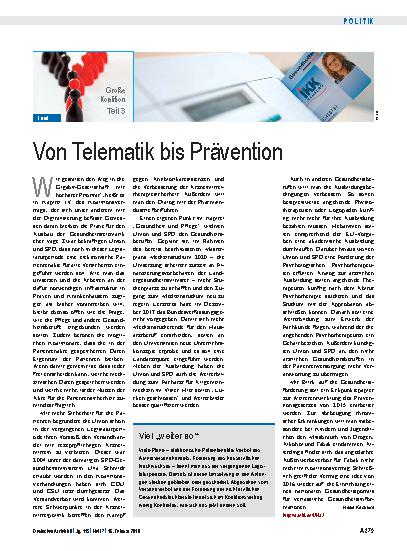 Vorschauseite 1: Von Telematik bis Prävention