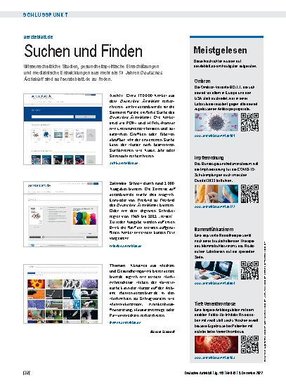 Vorschauseite 1: aerzteblatt.de: Suchen und Finden