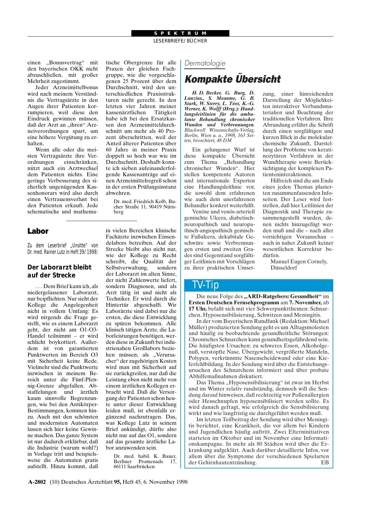 Vorschauseite 1: Handlungsleitlinien für die ambulante Behandlung chronischer Wunden und Verbrennungen