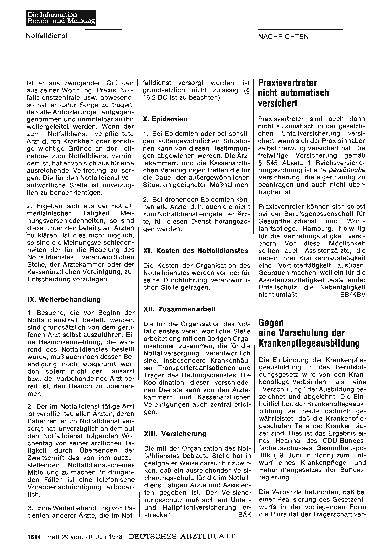 Vorschauseite 1: Praxisvertreter nicht automatisch versichert