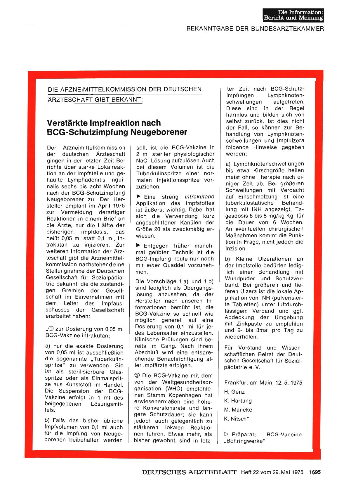 Vorschauseite 1: Verstärkte Impfreaktion nach BCG-Schutzimpfung Neugeborener