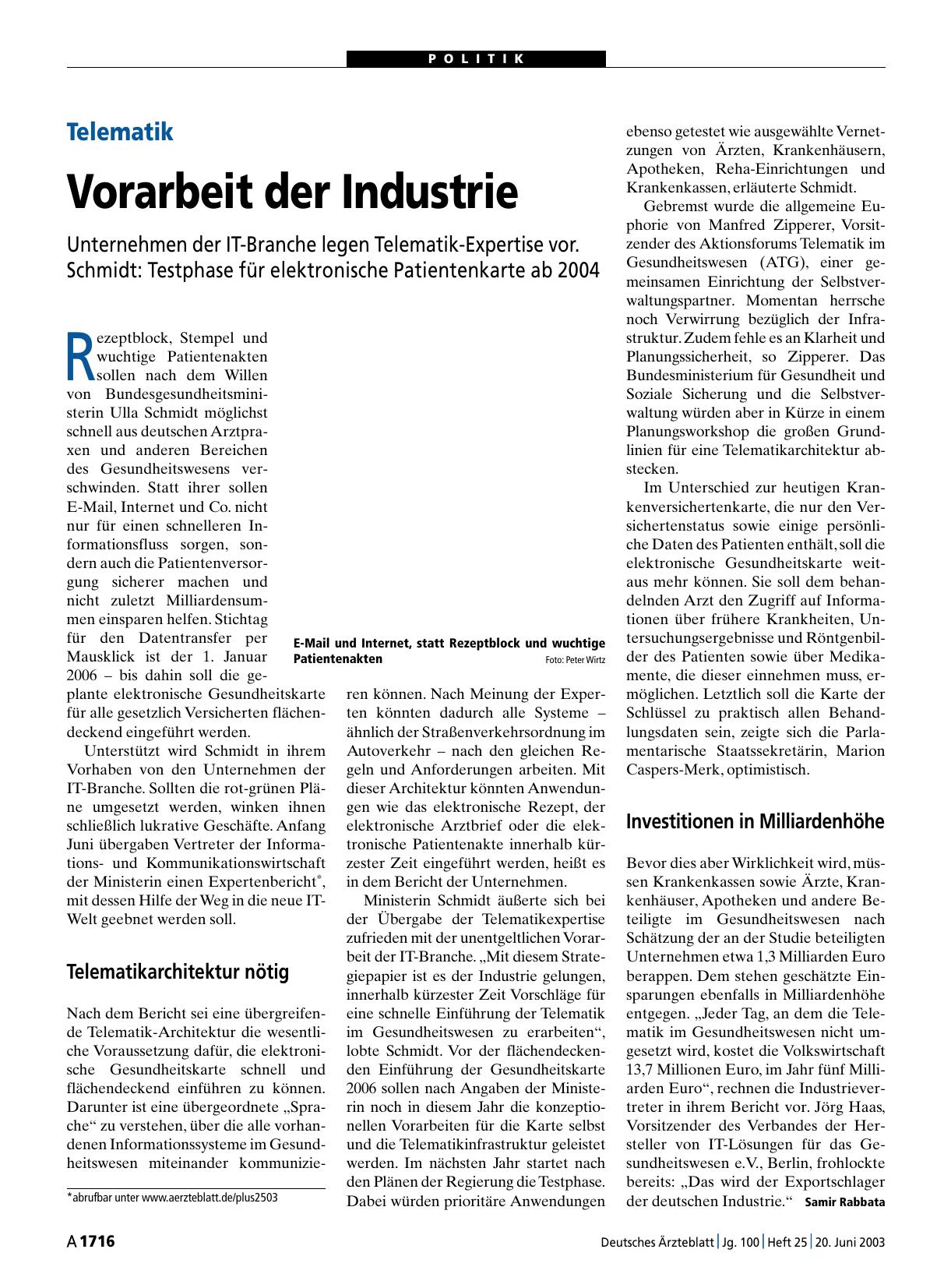 Vorschauseite 1: Telematik: Vorarbeit der Industrie