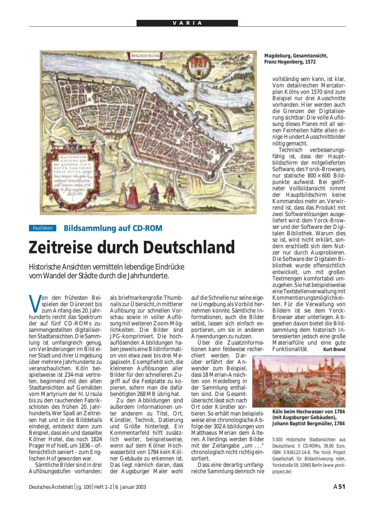 Vorschauseite 1: Bildsammlung auf CD-ROM: Zeitreise durch Deutschland