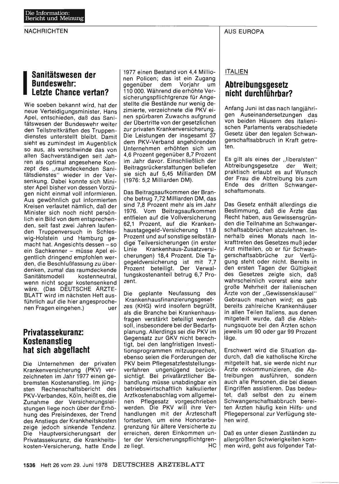 Vorschauseite 1: Italien: Abtreibungsgesetz nicht durchführbar?