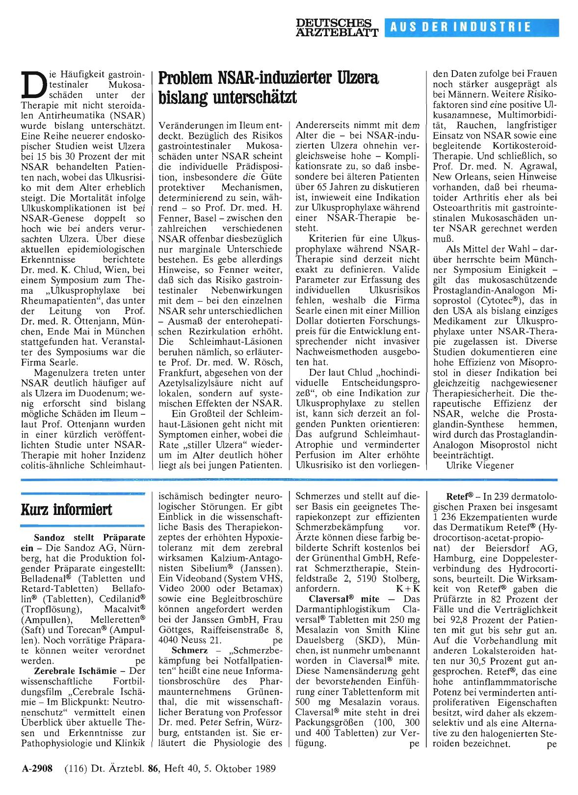 Vorschauseite 1: Kurz informiert