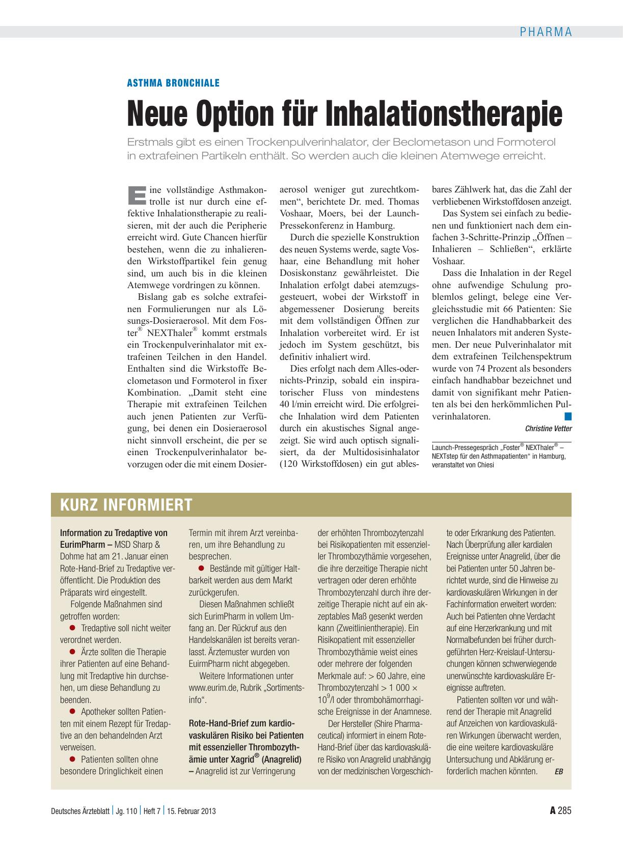Vorschauseite 1: Kurz informiert