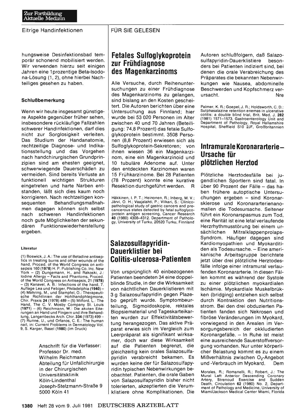 Vorschauseite 1: Fetales Sulfoglykoprotein zur Frühdiagnose des Magenkarzinoms