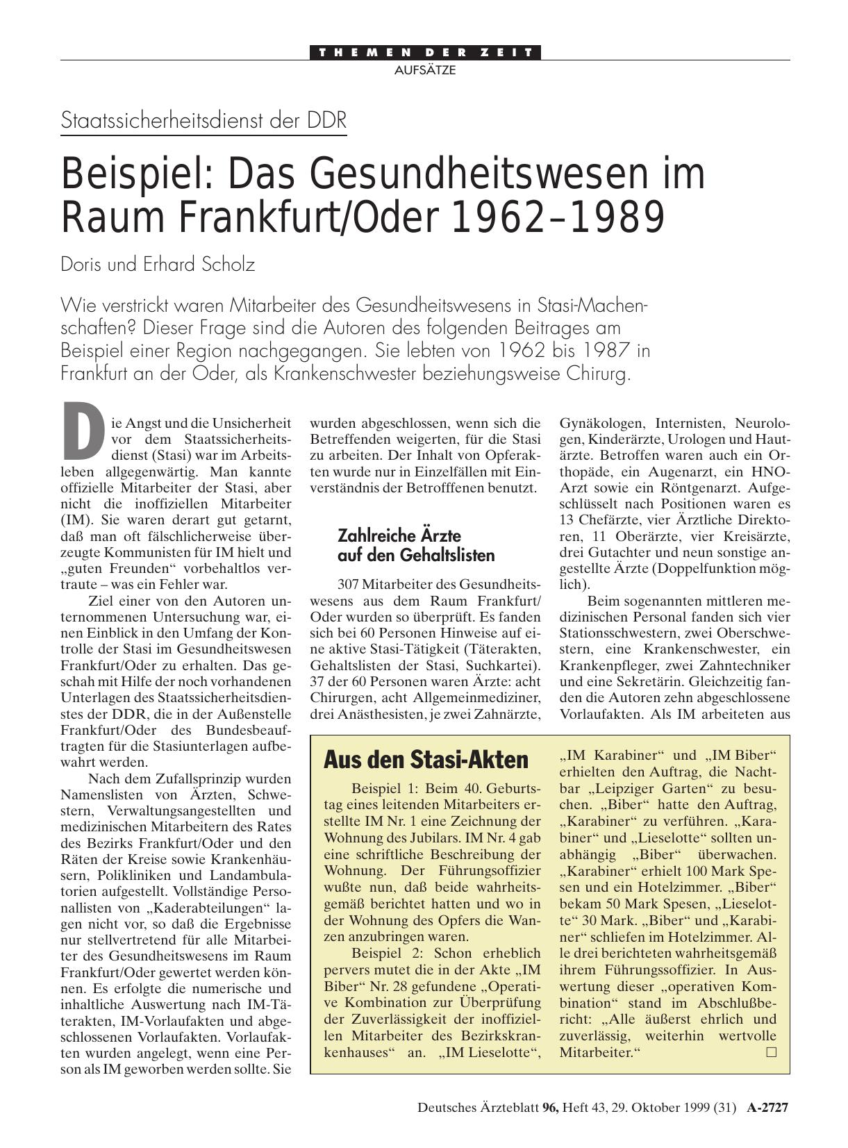 Vorschauseite 1: Aus den Stasi-Akten