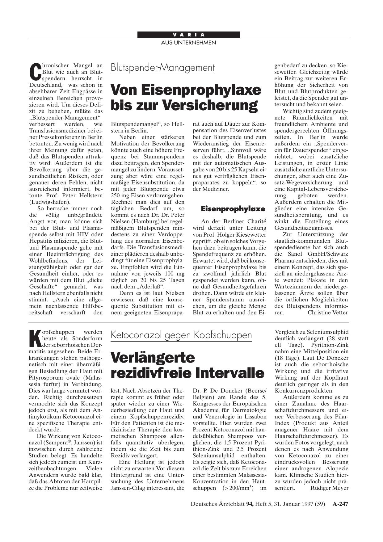 Vorschauseite 1: Blutspender-Management: Von Eisenprophylaxe bis zur Versicherung