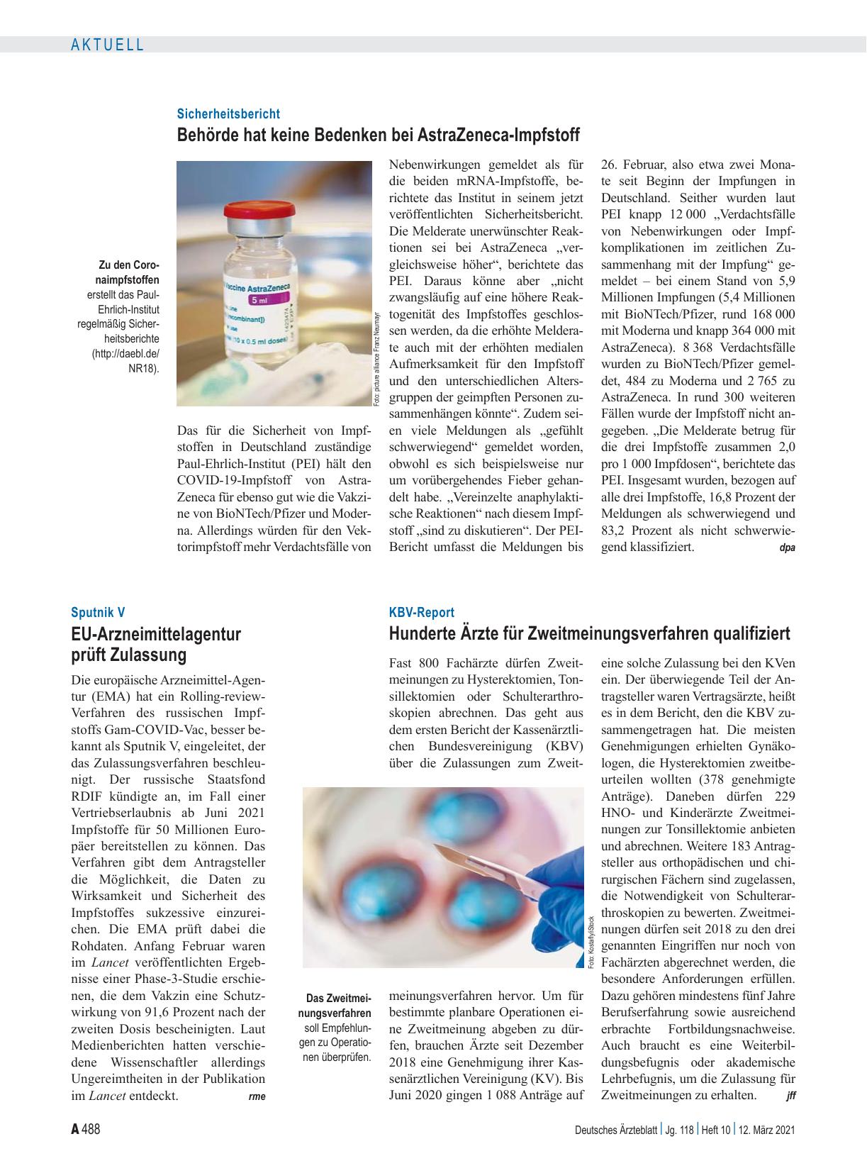 Vorschauseite 1: KBV-Report: Hunderte Ärzte für Zweitmeinungsverfahren qualifiziert