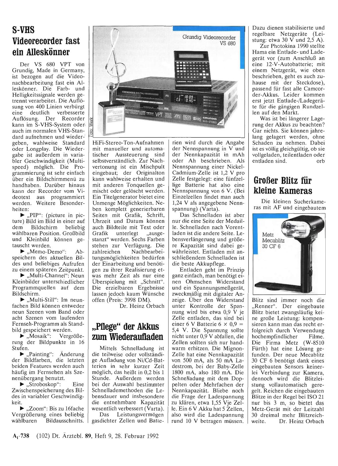 Vorschauseite 1: S-VHS Videorecorder fast ein Alleskönner