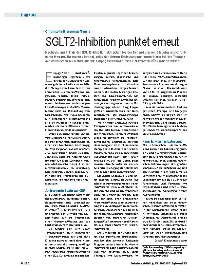 Vorschauseite 1: Chronische Niereninsuffizienz: SGLT2-Inhibition punktet erneut