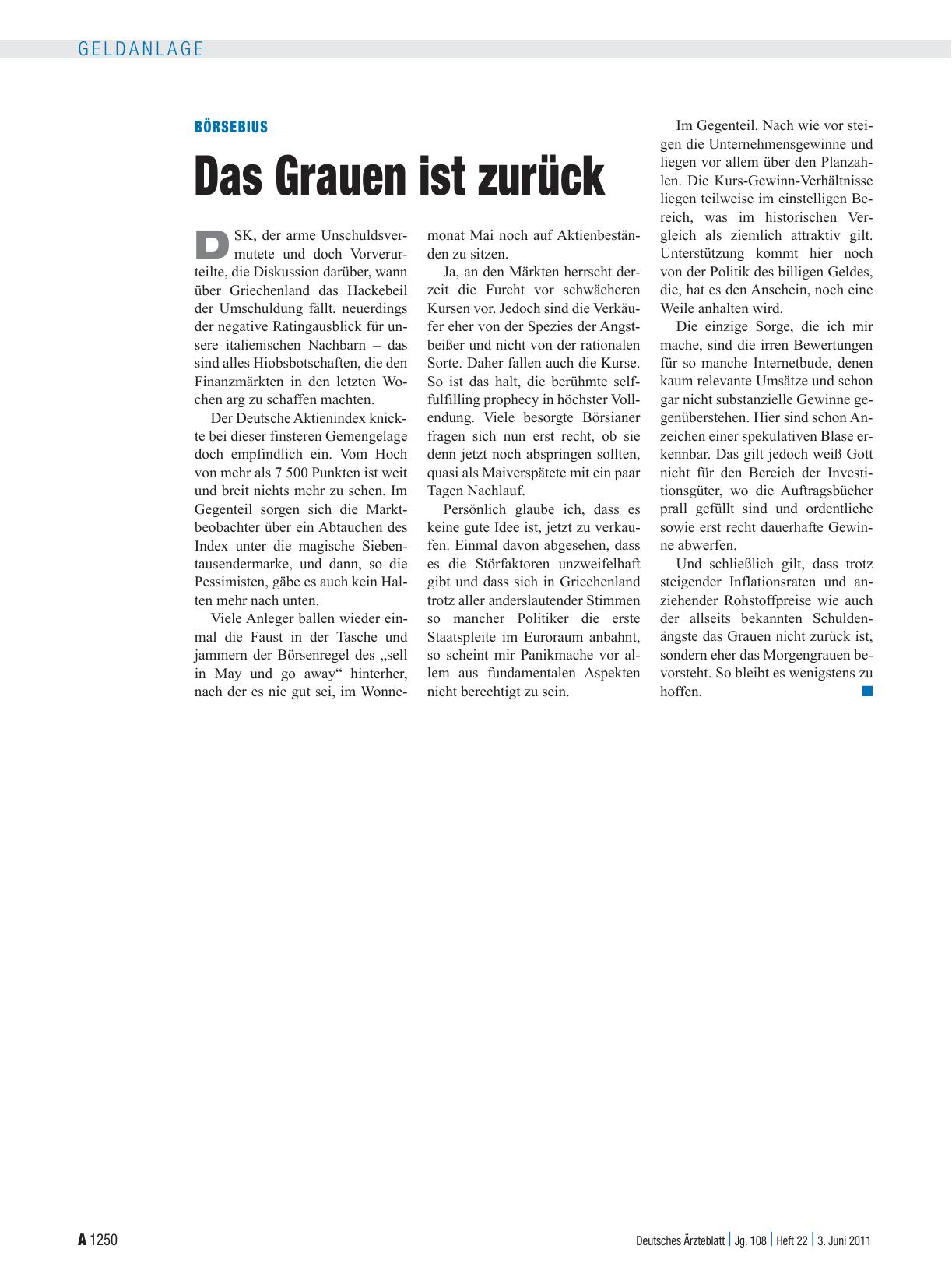 Vorschauseite 1: Börsebius: Das Grauen ist zurück