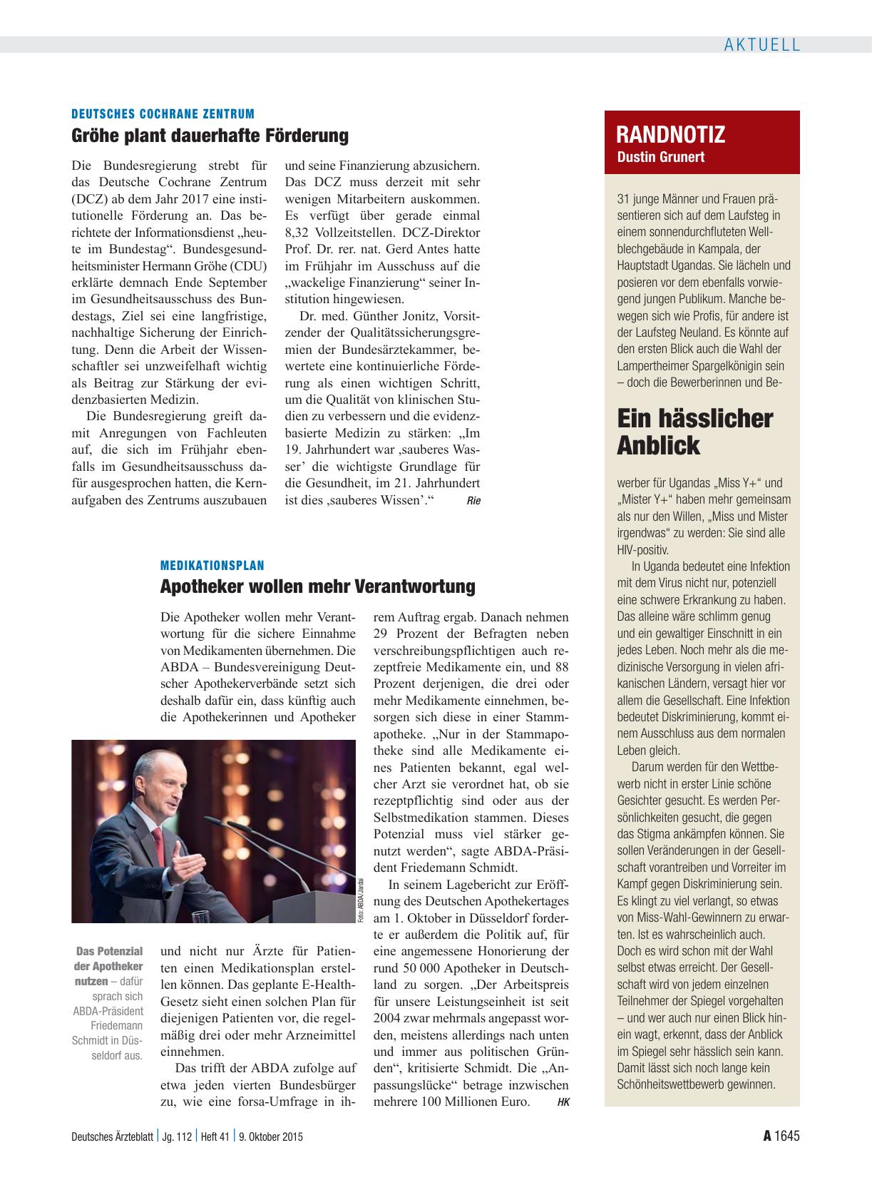 Vorschauseite 1: Medikationsplan: Apotheker wollen mehr Verantwortung