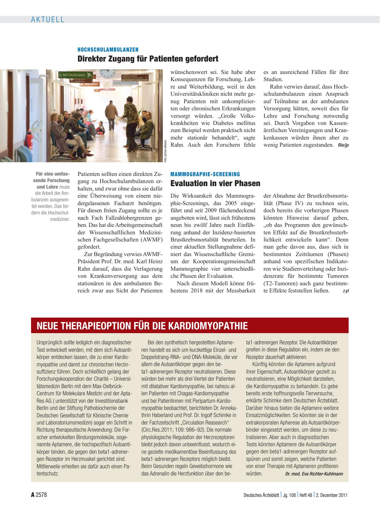 Vorschauseite 1: Hochschulambulanzen: Direkter Zugang für Patienten gefordert