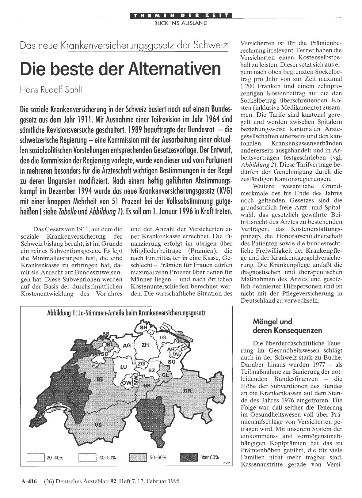 Vorschauseite 1: Das neue Krankenversicherungsgesetz der Schweiz: Die beste der Alternativen