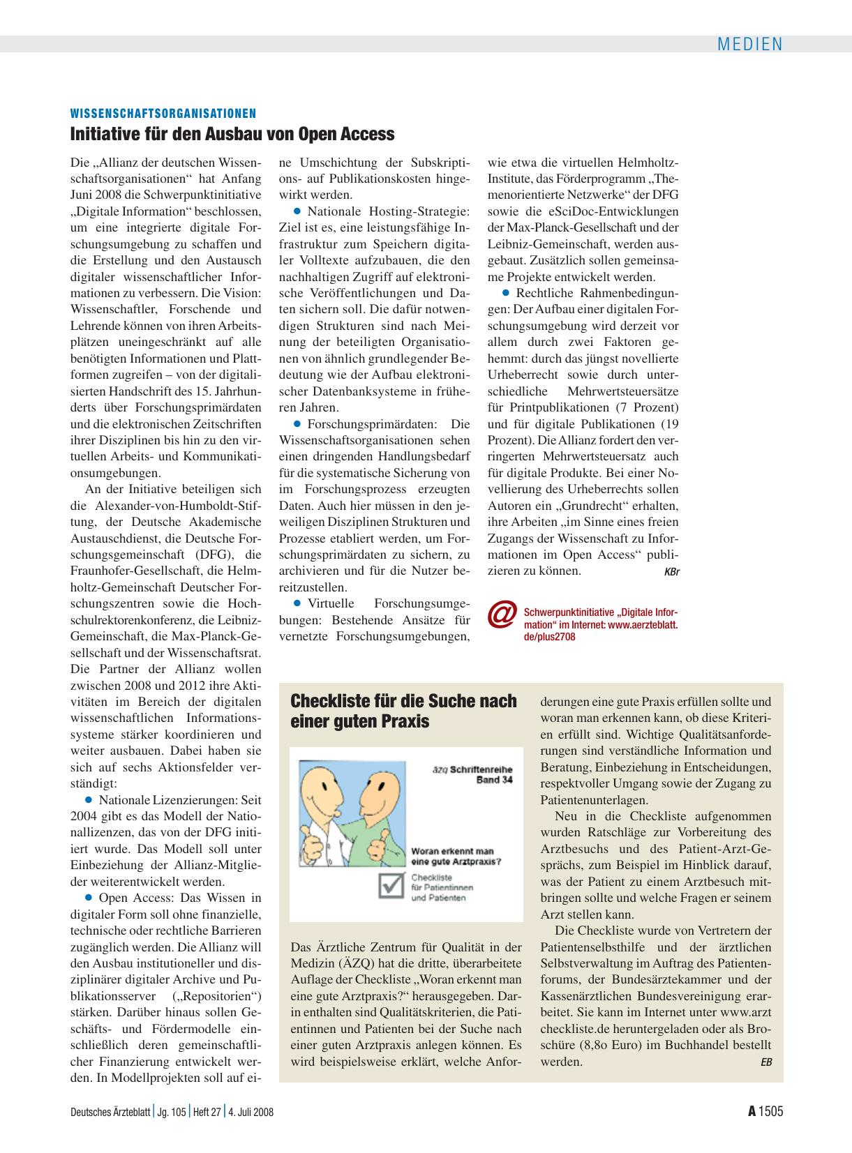 Vorschauseite 1: Wissenschaftsorganisationen: Initiative für den Ausbau von Open Access