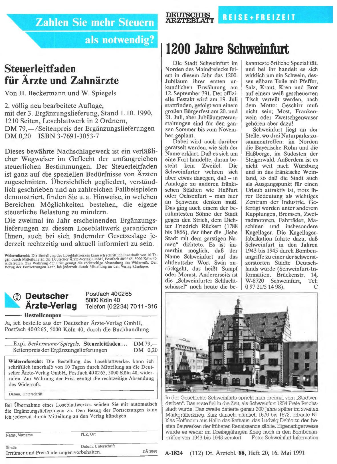 Vorschauseite 1: 1200 Jahre Schweinfurt