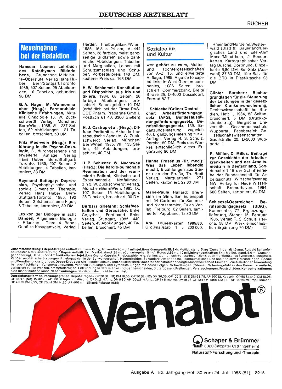 Vorschauseite 1: Neueingänge bei der Redaktion