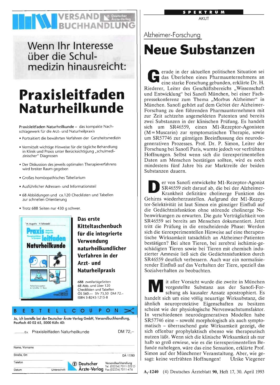 Vorschauseite 1: Alzheimer-Forschung: Neue Substanzen