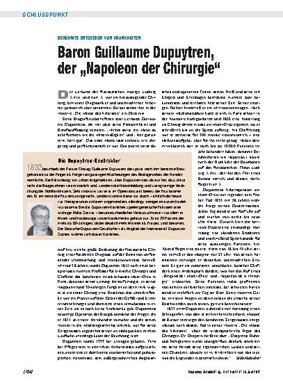 Vorschauseite 1: Berühmte Entdecker von Krankheiten: Baron Guillaume Dupuytren, der „Napoleon der Chirurgie“