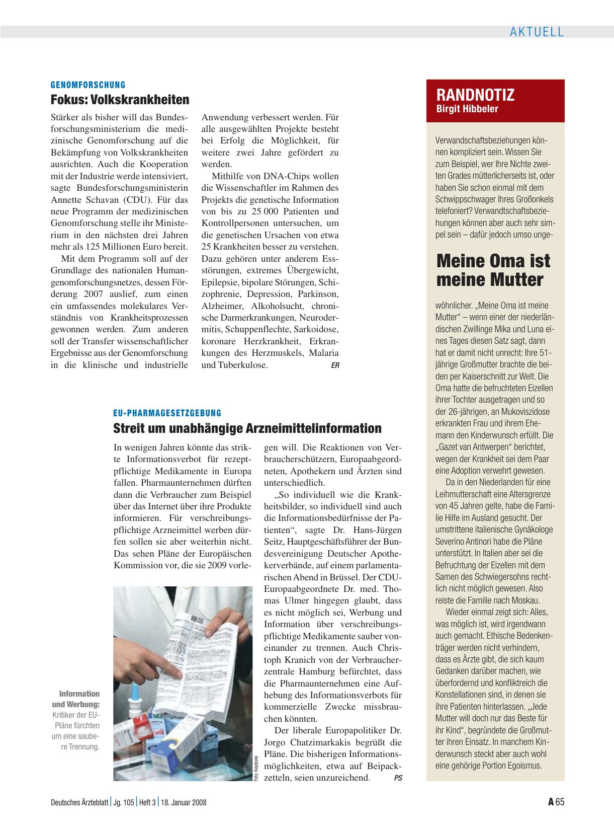 Vorschauseite 1: EU-Pharmagesetzgebung: Streit um unabhängige Arzneimittelinformation