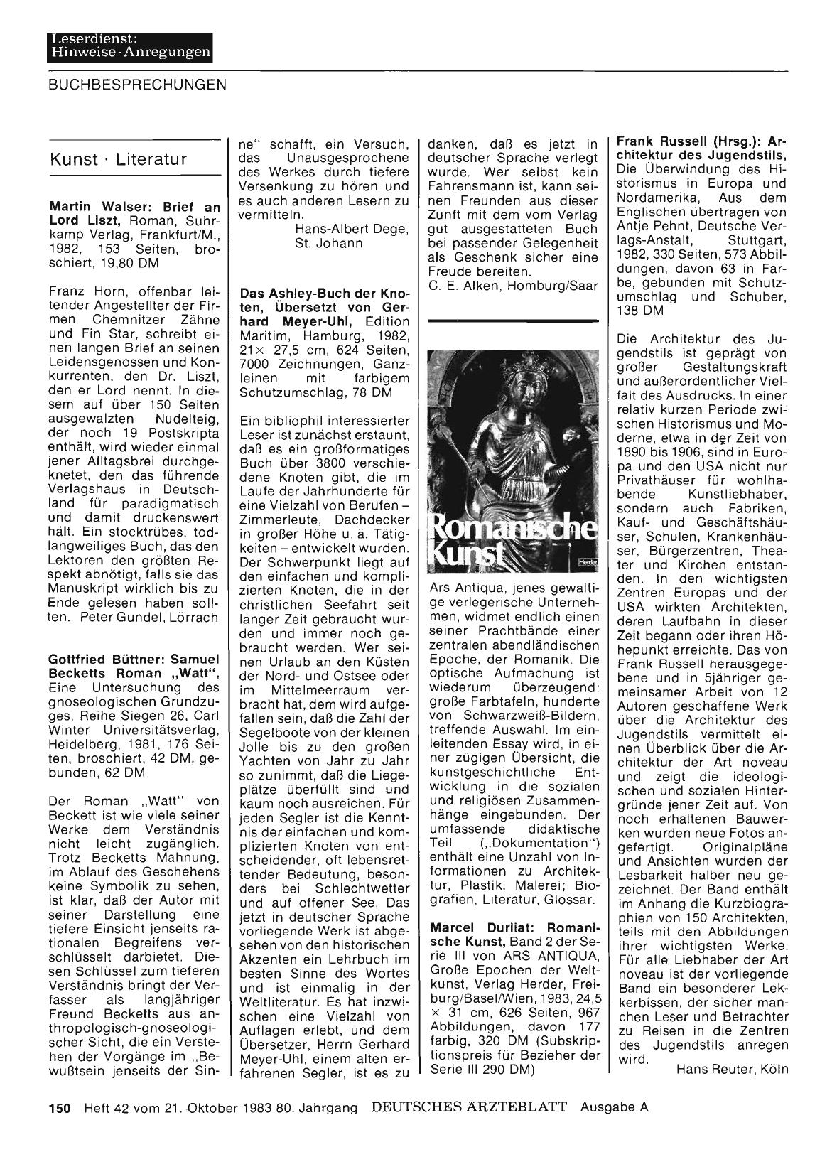 Vorschauseite 1: Kunst - Literatur: Gottfried Büttner: Samuel Becketts Roman „Watt“