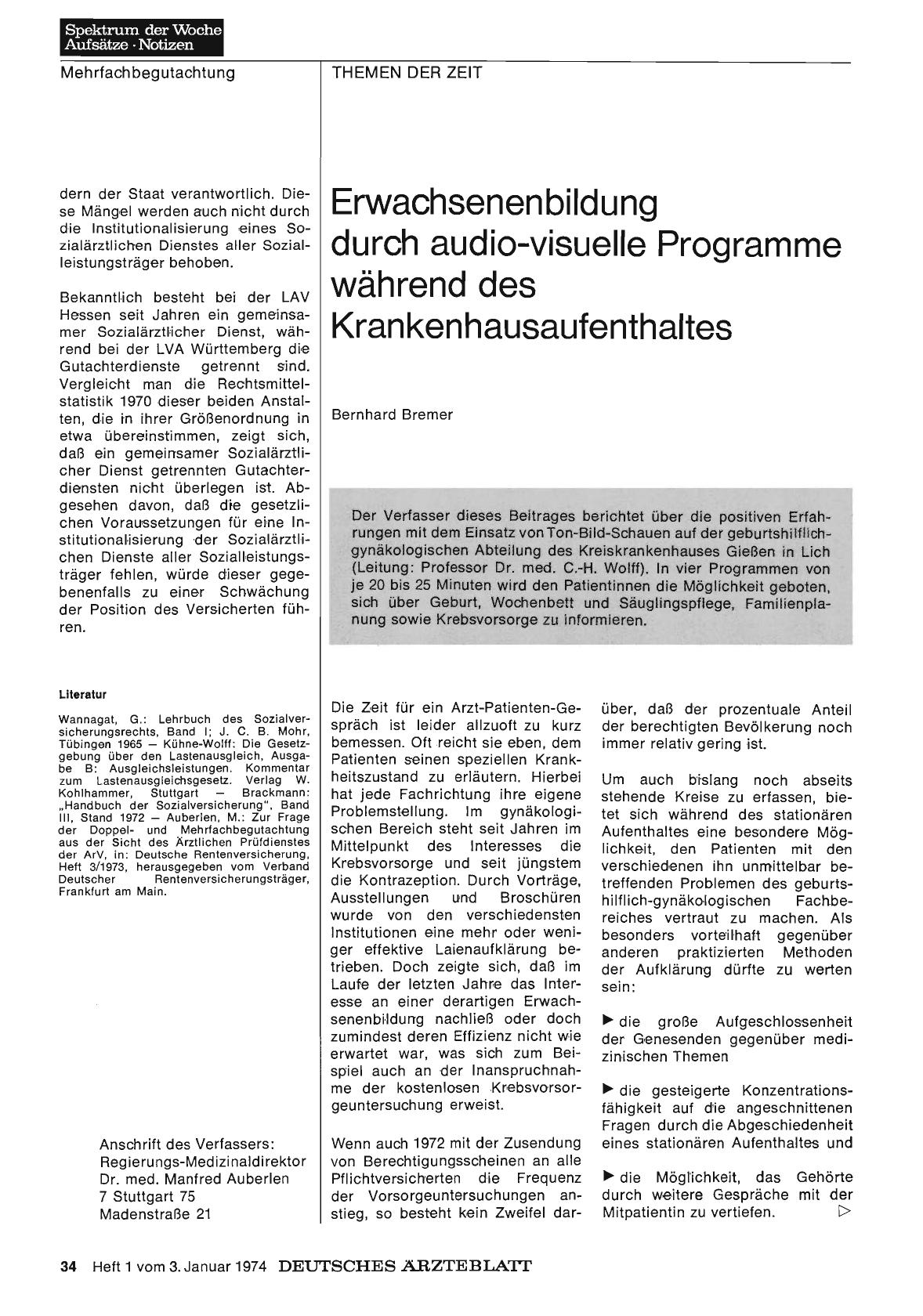 Vorschauseite 1: Erwachsenenbildung durch audio-visuelle Programme während des Krankenhausaufenthaltes