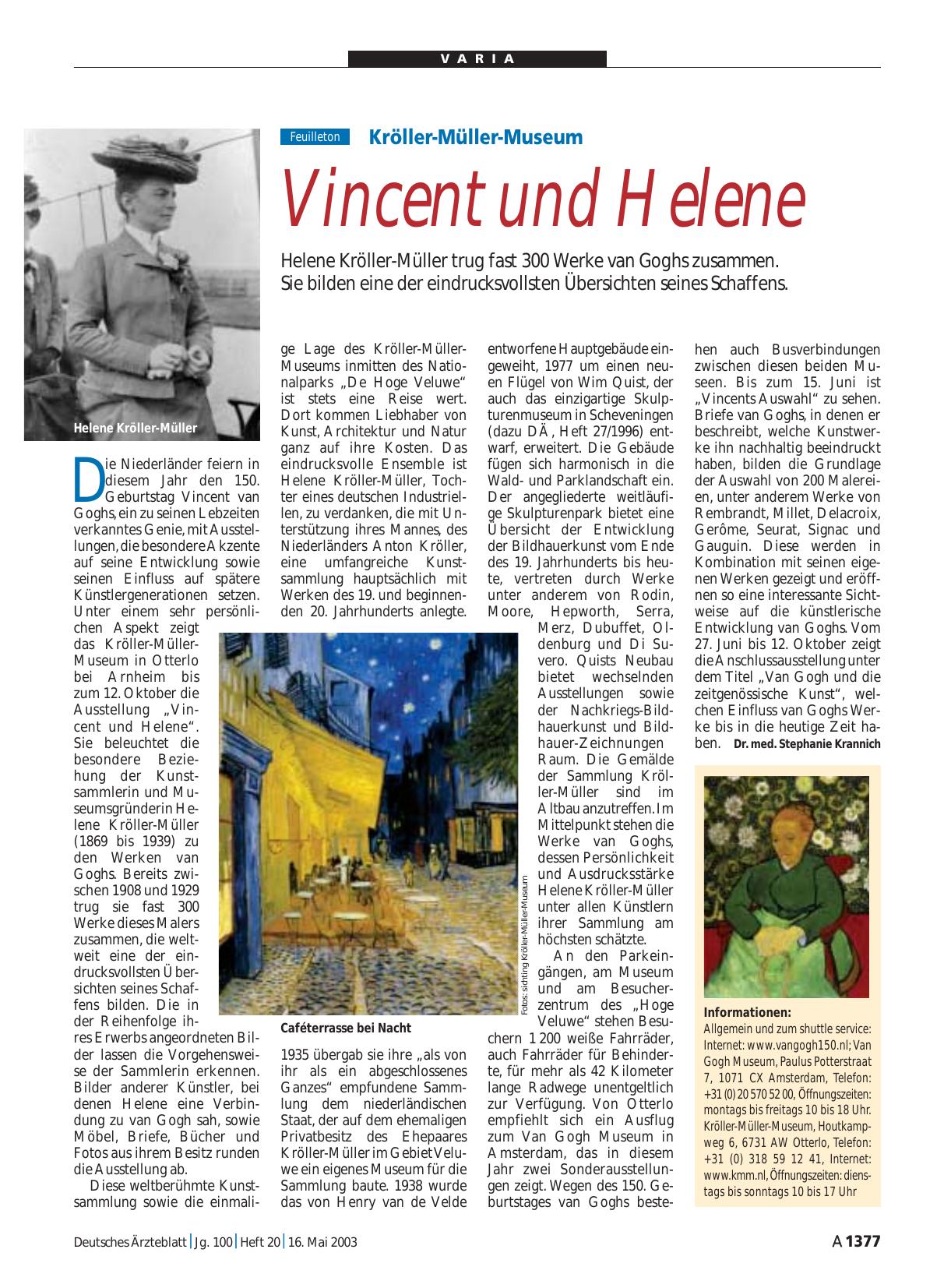 Vorschauseite 1: Kröller-Müller-Museum: Vincent und Helene