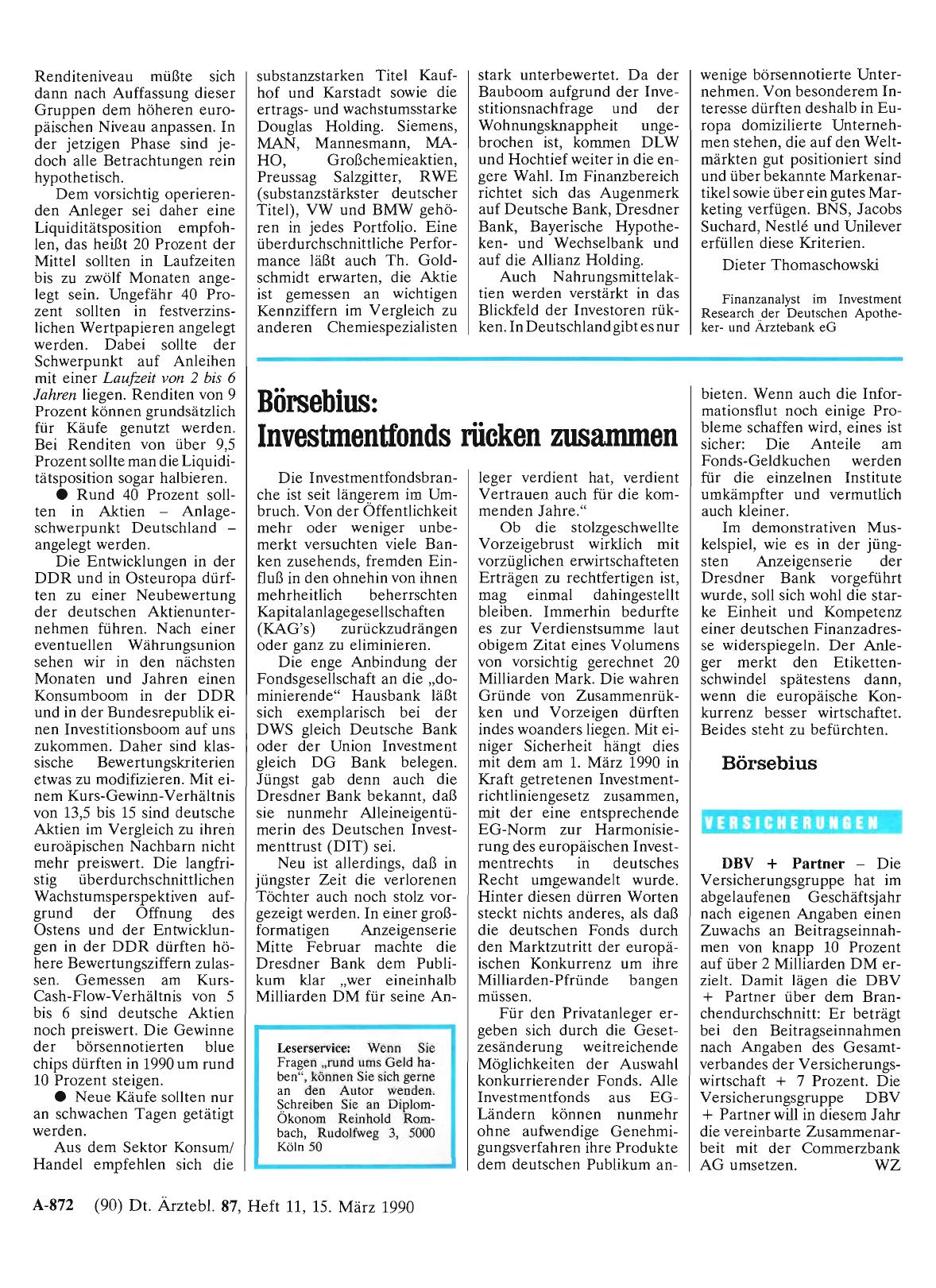 Vorschauseite 1: Börsebius: Investmentfonds rücken zusammen